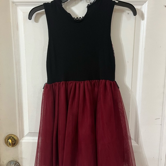 Knitworks Black and burgundy Sequin flower detail party Dress - Picture 2 of 4